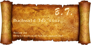 Buchvald Tétisz névjegykártya